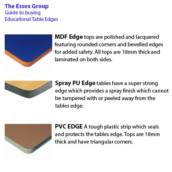  Newport MDF Square Classroom Table - Crush Bent