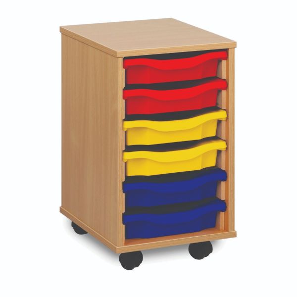 6 Shallow Tray Mobile Storage Unit